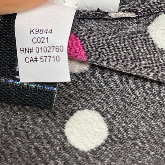 Kate Spade Glimmer Polka Dot Midi Wrap Dress Sz XS / 2 - Black Pink Flowy Preppy - Picture 12 of 13